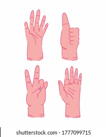 human hands different gesture vector illustration isolated icons design