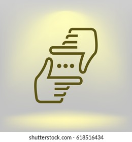 Human hands doing cropping symbol