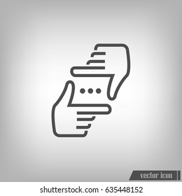 Human hands doing cropping symbol