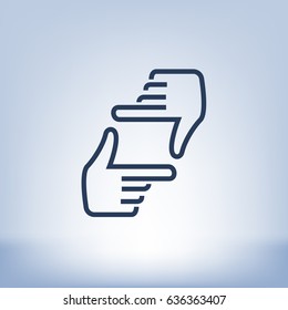 Human hands doing cropping symbol