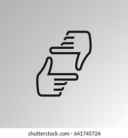Human hands doing cropping symbol