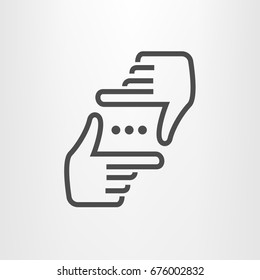 Human hands doing cropping symbol