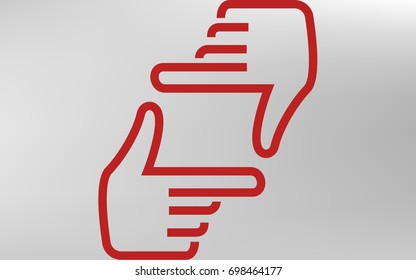 Human hands doing cropping symbol