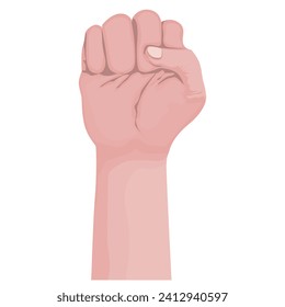human hands fist for Sign language of strength or threat. vector illustration. Eps 10.