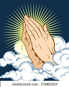 Human Hands Folded Prayer On Background Stock Vector (Royalty Free ...