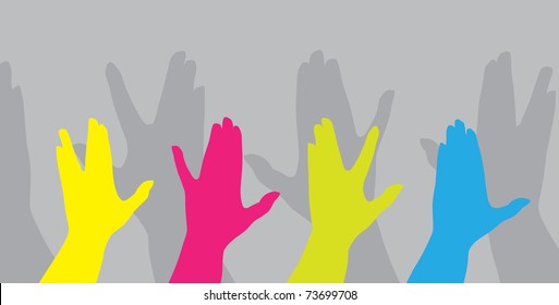 human hands gesture, symbol of diversity