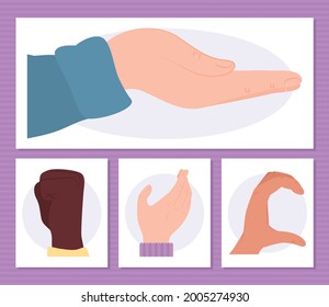 human hands with gestures set