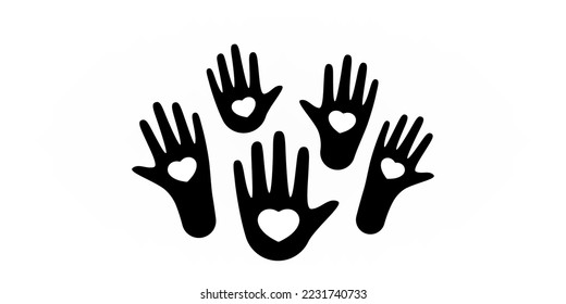 Human hands with heart shape icon illustration