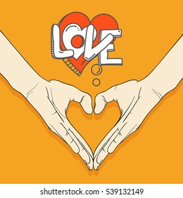 Human hands with heart sign. Love concept