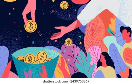 human hands holding dollar coins financial banking wealth transformation technology fintech business investment