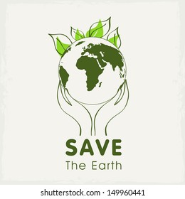 Human hands holding Earth, save earth concept. 