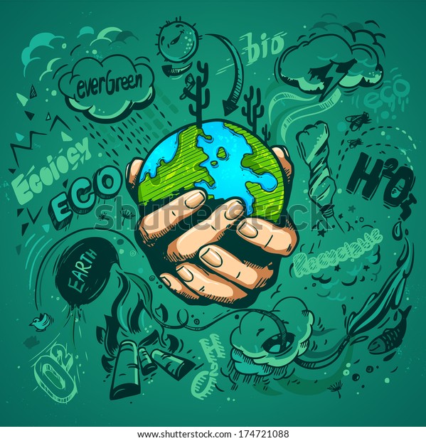 Human hands holding Earth, save earth concept.