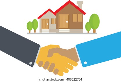 Human hands holding  house