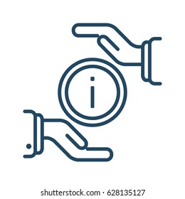 Human Hands Holding Information Sign vector icon in meaning Protect Info