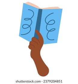 Human hands holding open book.Read books lover. Literacy day, literary club