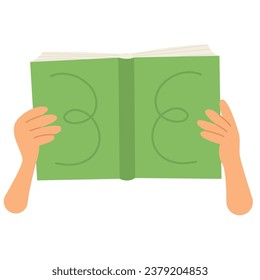 Human hands holding open book.Read books lover. Literacy day, literary club