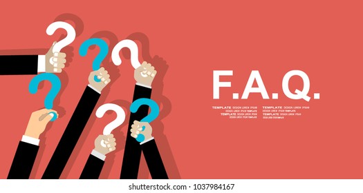 Human hands holding question mark, FAQ in flat design style, vector illustration