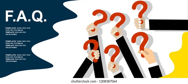 Human hands holding question mark, FAQ in flat design style, vector illustration 