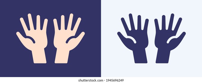Ilustración vectorial de icono de manos humanas.