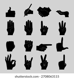 Human hands icons collection design