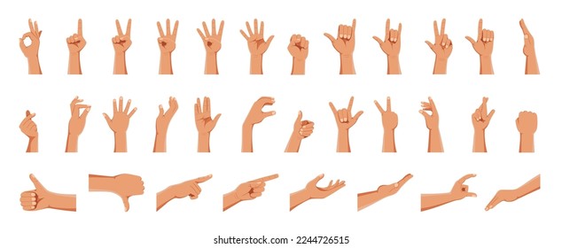 Human hands icons and symbols set vector illustration