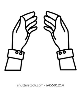 human hands isolated icon