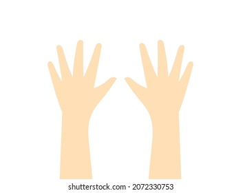 Manos humanas aisladas en fondo blanco. Ilustración vectorial.