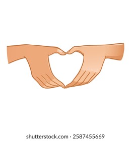 Human hands making heart symbol with fingers, conceptual vector image, eps10