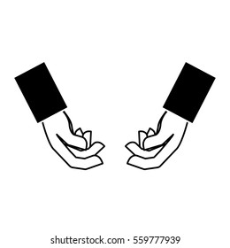 human hands over white background. vector illustration