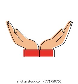 Human hands with palm open