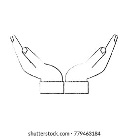 Human hands with palms open