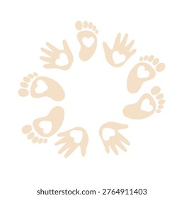 Human hands prind and foot, vector illustration.
