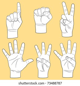 Human hands set(vector, CMYK)