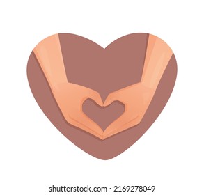 Human hands in the shape of a heart. 