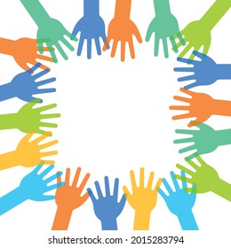 Manos humanas juntas símbolo de comunidad, unidad.