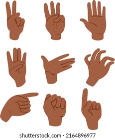 Human hands. Vector image. gestures