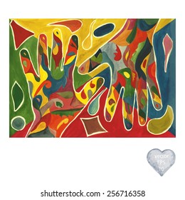  Human hands watercolor abstract composition. Bright abstract background of two hands silhouettes. Watercolor mosaic. Watercolor painting - vector