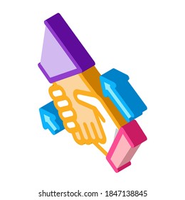 human handshake icon vector. isometric human handshake sign. color isolated symbol illustration