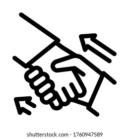 human handshake icon vector. human handshake sign. isolated contour symbol illustration