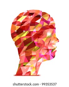 Human head. Abstract illustration of triangles