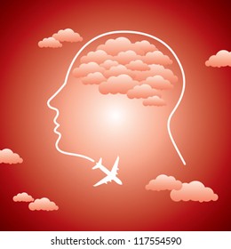 human head and aero plane