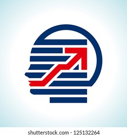 human head with arrow concept