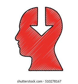 human head with arrow icon image 