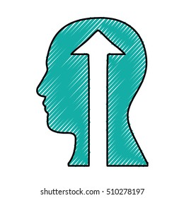 human head with arrow icon image 