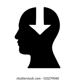 human head with arrow icon image 