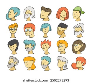 human head avatars set vector illustration