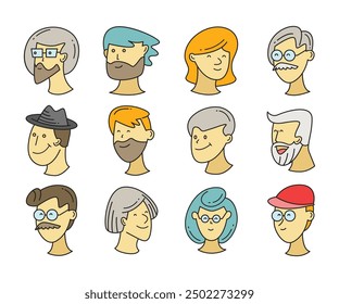 human head avatars set vector illustration