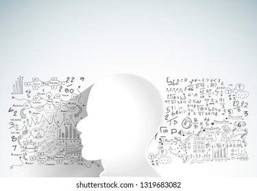 Human Head  - Background Plan Business - modern Idea and Concept  illustration  - Vector

