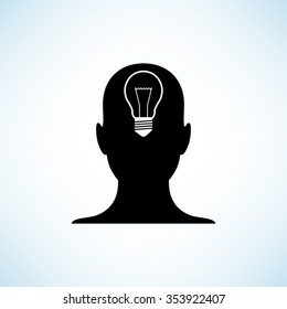 human head -  black vector icon