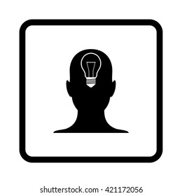 human head -  black vector icon